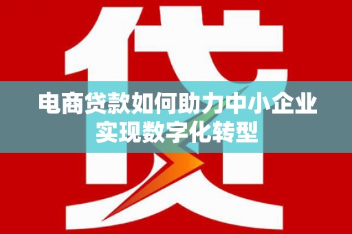 三台电商贷款如何助力中小企业实现数字化转型