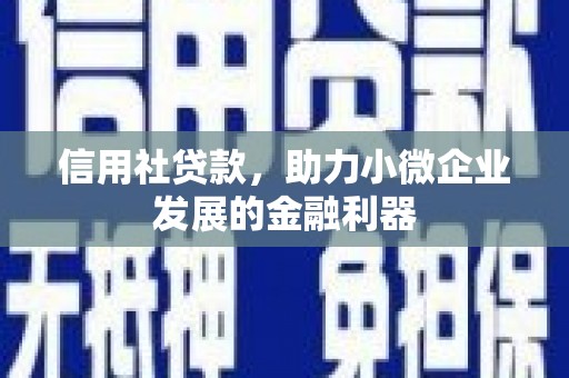 三台信用社贷款，助力小微企业发展的金融利器