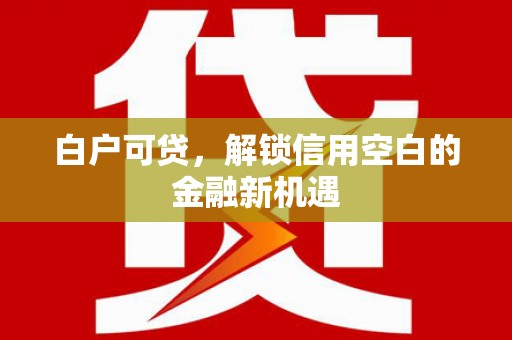 三台白户可贷，解锁信用空白的金融新机遇