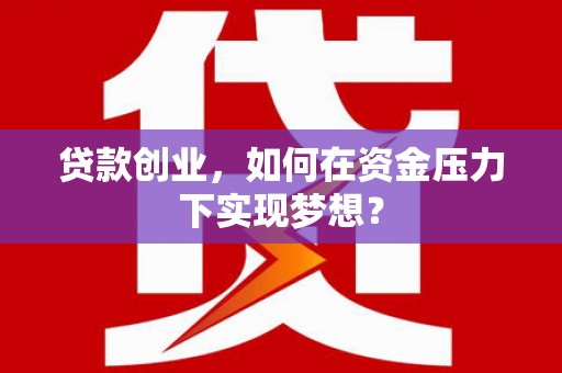三台贷款创业，如何在资金压力下实现梦想？
