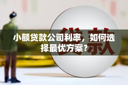 三台小额贷款公司利率，如何选择最优方案？