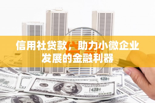 三台信用社贷款，助力小微企业发展的金融利器